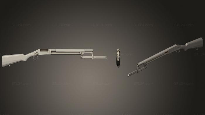 Оружие (Дробовик Второй мировой войны, WPN_0207) 3D модель для ЧПУ станка